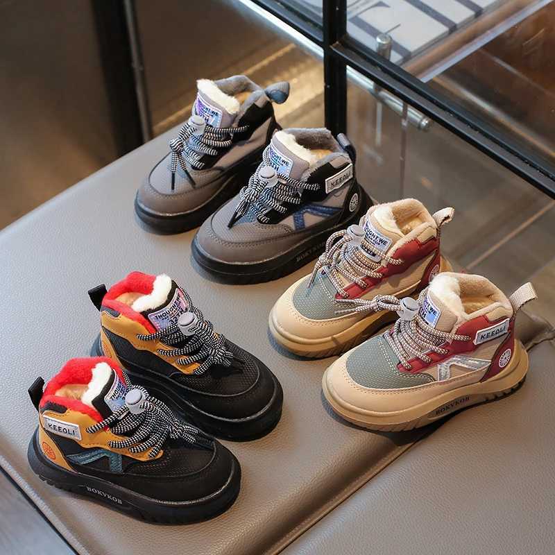 2024 Winter New Children Casual Shoes for Girls Boys Fashion Korean Style Soft Bottom Anti-slippery Versatile Chic Ankle ShoesW251121