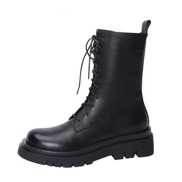 Plus Size 42 Autumn Women Boots Buckle Round Toe Wedges Platform Boots Punk Goth INS Women Street Shoes Combat Boots for Women