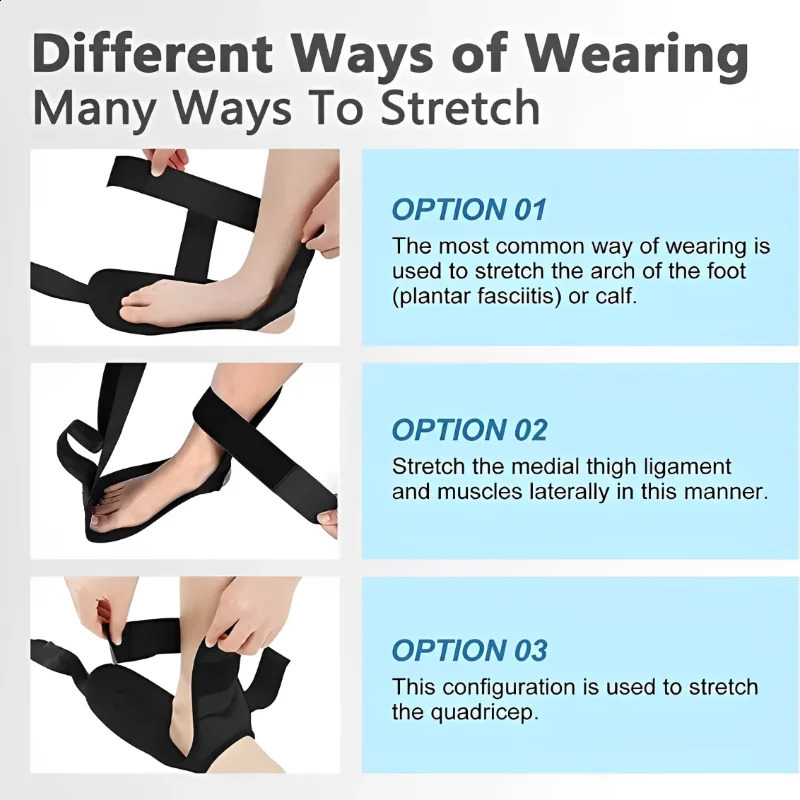 Fitness Open Back Muscle Relaxation Yoga Stretching Band Leg Stretcher Flexibility Strap For Rehabilitation Plantar Fasciitis 241216