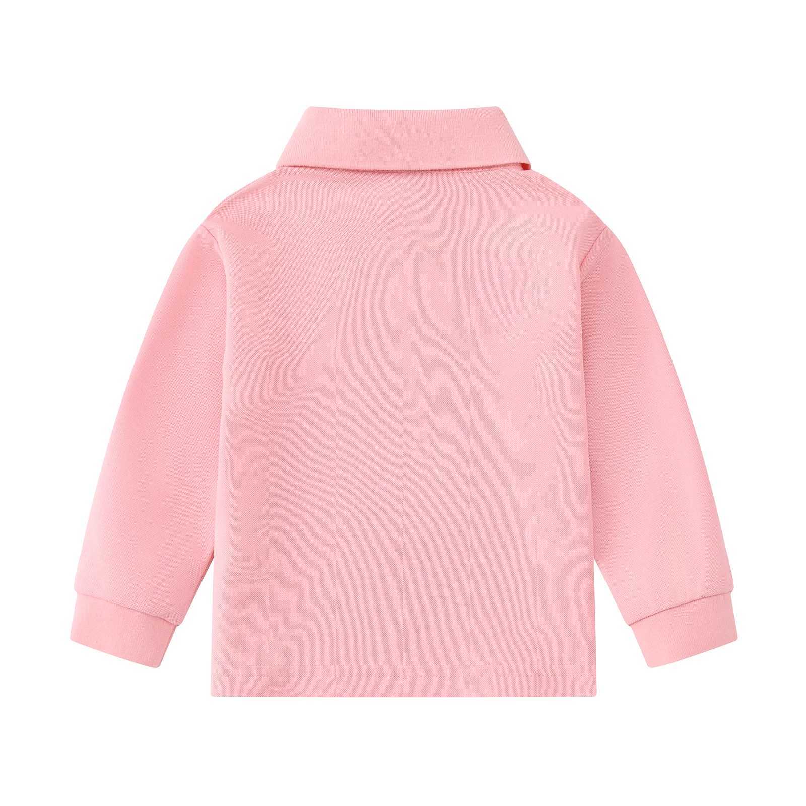 Autumn new children cut lapel long sleeve polo shirt long sleeve t-shirt solid color clown fresh casual shirt W241223