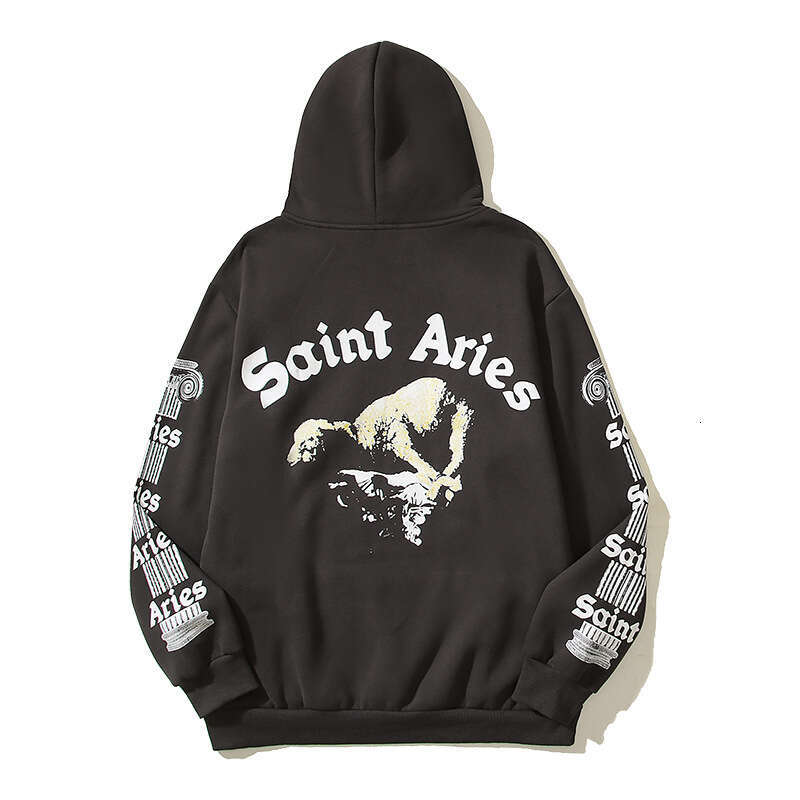 New Little Goat American High Street Vintage Loose Sport with Velvet Hoodie for Men and Women INS Trendy
