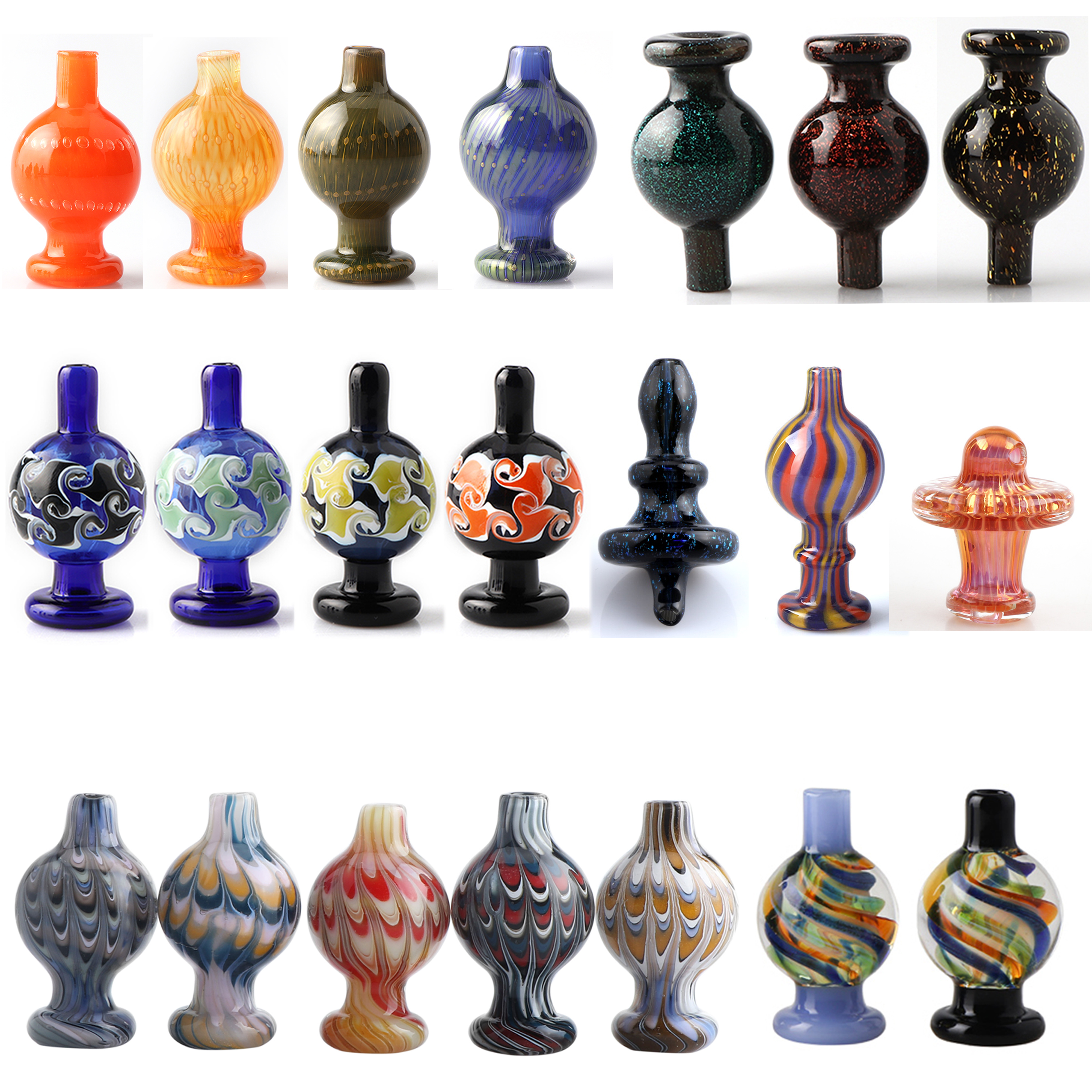 New US Color Glass Bubble Carb Caps Smoke Directional Universal, For Beveled Edge Quartz Banger Nails Glass Bongs Rigs