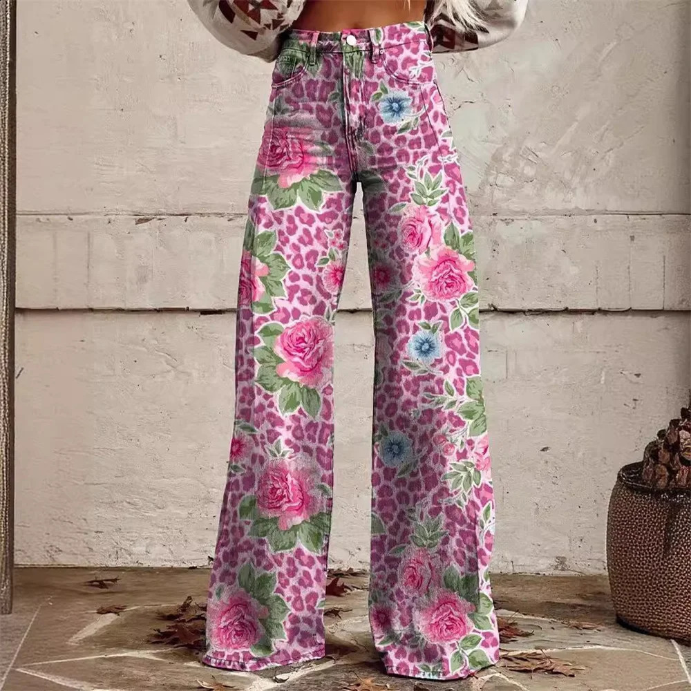2025 Womens Jeans Y2k Style Female Wide Leg Denim Trousers High Waist Hip Hop Straight Harajuku Fashion Pants Streetwear 241224