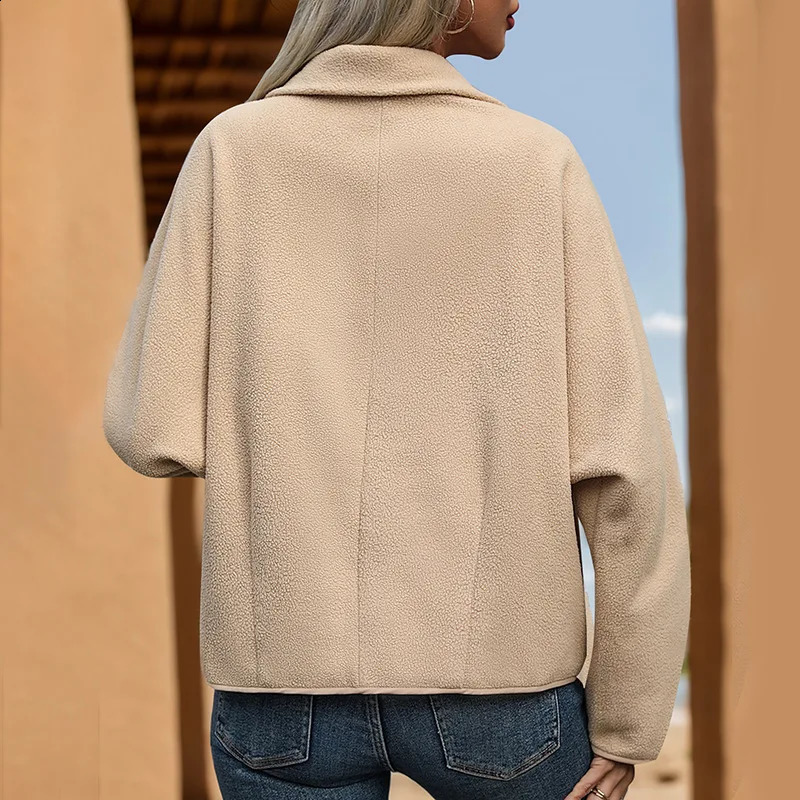 European and American Womens Street Fashion Short Jacket Spring Autumn Loose Collar 241218