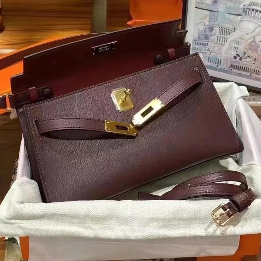 Fully Handmade Shoulder Bag Classic Clutch Bag Designer Bag 27cm using French Original Chever leather 24K Real Gold Vacuum Plating hardware