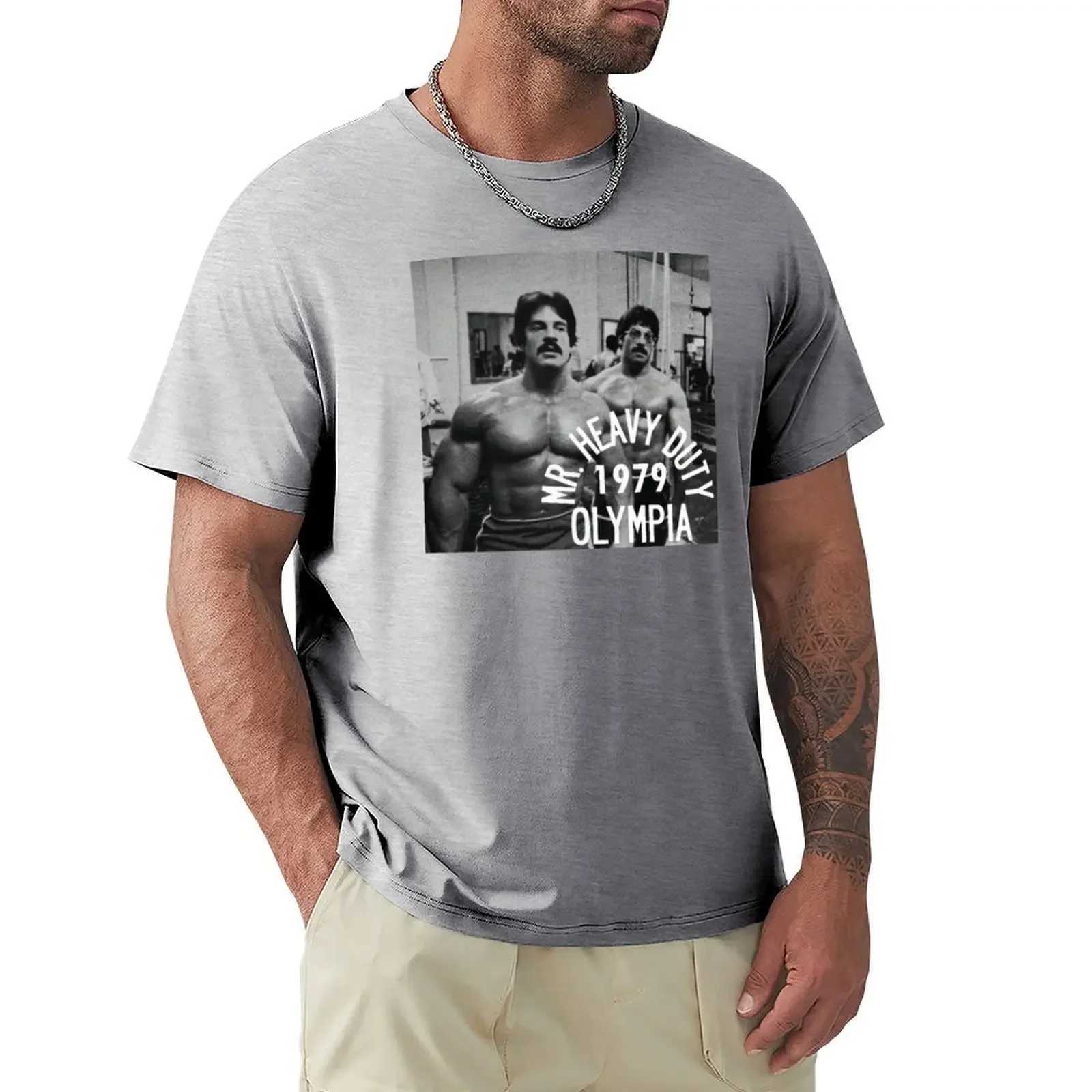 Cheap Street Anime Costume Arrives Round Mike Mentzer Heavy Poster T-shirt Mens Pure Cotton T-shirt W241223