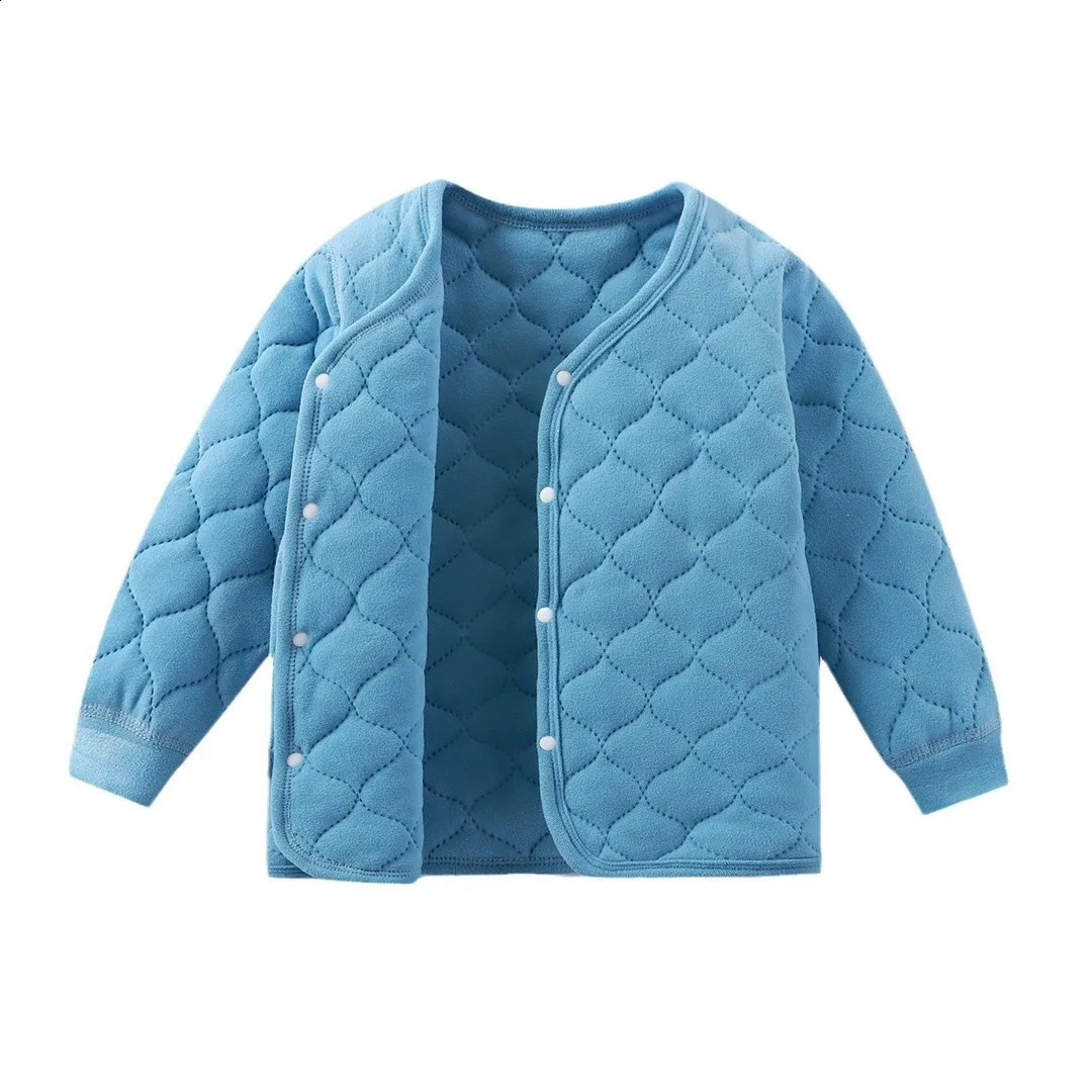 Cotton Padded Coat For 1-12Y Girls Autumn Winter Solid Thicken Argyle Kid Girls Overcoat Normcore Warm Toddler Girl Inner Jacket 241223