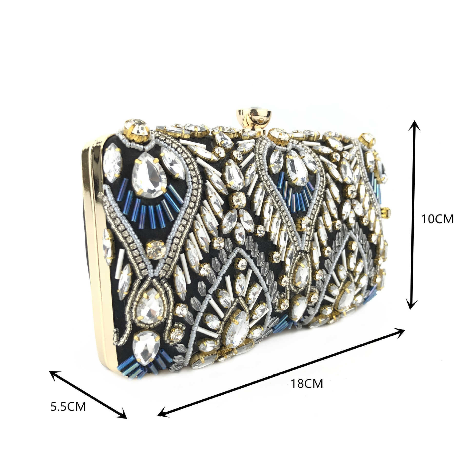 New Pearl Embroidered Rhinestone Dinner Bag Clutch Bag Dress Banquet Bag Celebrity Handbag Shoulder Bag 240920