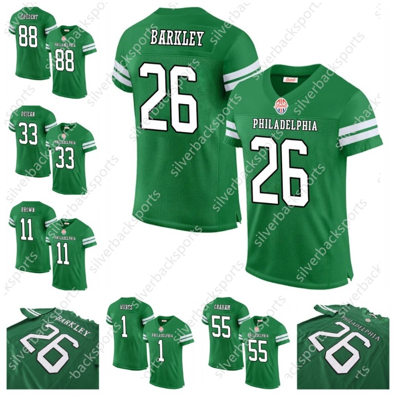 26 Saquon 11 Kelly 2024 Custom Football Jersey Brown Carter DeVonta Smith Jason Kelce Kenny Pickett Cooper DeJean Huff Lane Johnson Mailata Goedert Me