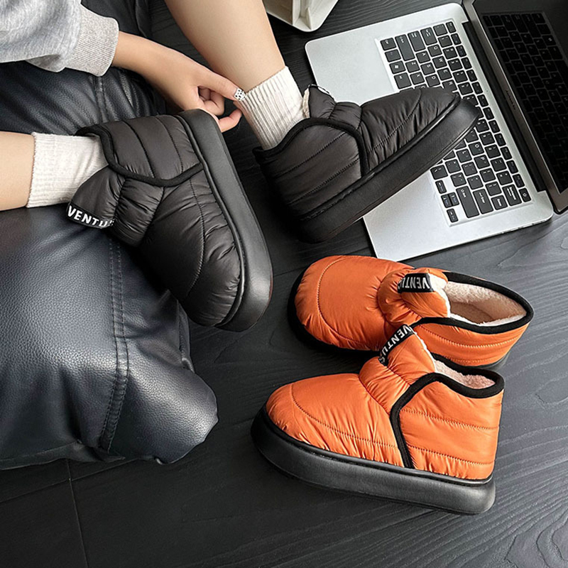 Thick Bottom Plush Ankle Women Comfort Soft Sole Warm Cotton Shoes Woman Winter Waterproof Non-slip Casual Snow Boots