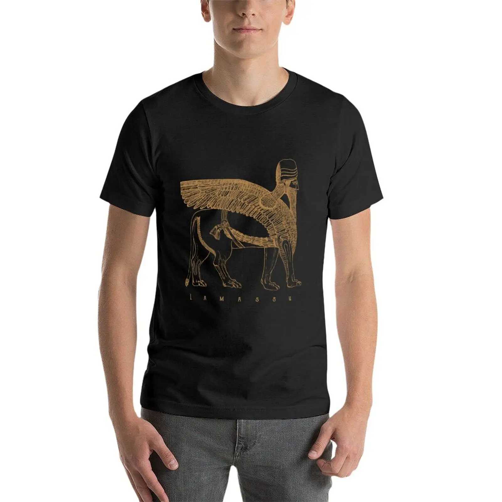 Lamassu Winged Lion Assyrian Sumerian Mesopotamian T-shirt Summer Top Plus Aesthetic Dress Pure White Mens T-shirt W241223