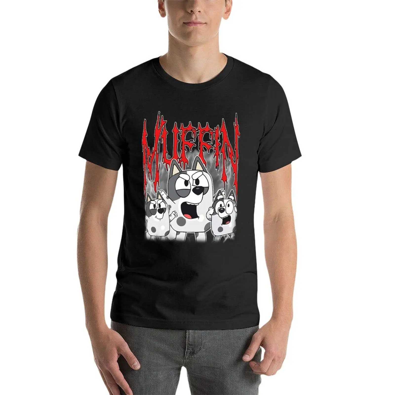 Muffin metal shirt Muffin emotional shirt with animal print for boys white fun T-shirt for white men W241223