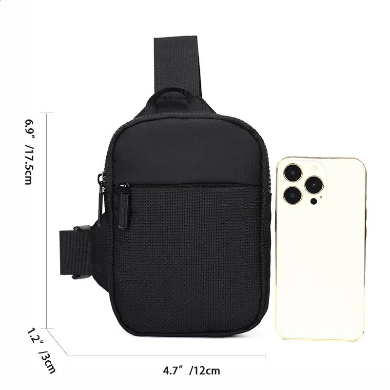 Japanese Mens Chest Bag Fashion Small Canvas Shoulder Crossbody Bags for Man Mini Cloth Sling Sport Cross Phone Male Handbag 241224