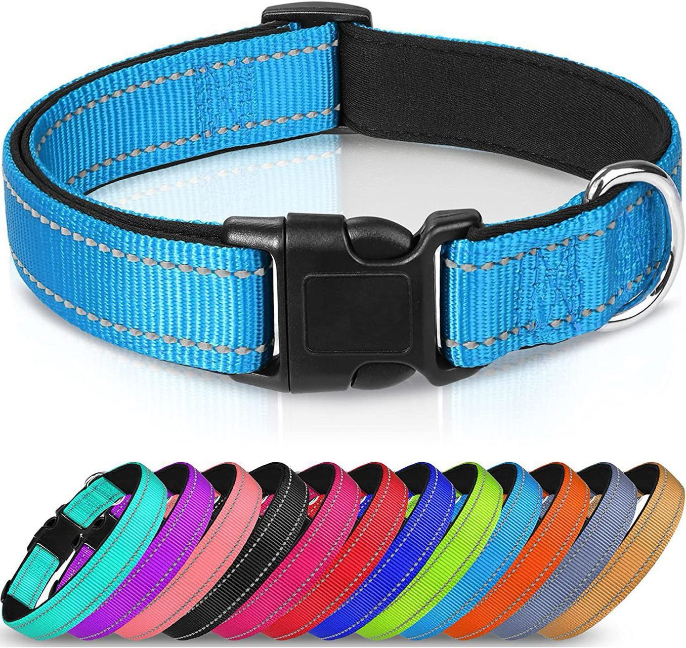 Reflective adjustable breathable nylon pet collar suitable for small and medium-sized cats and dogs. Perfect pet collar for wearing