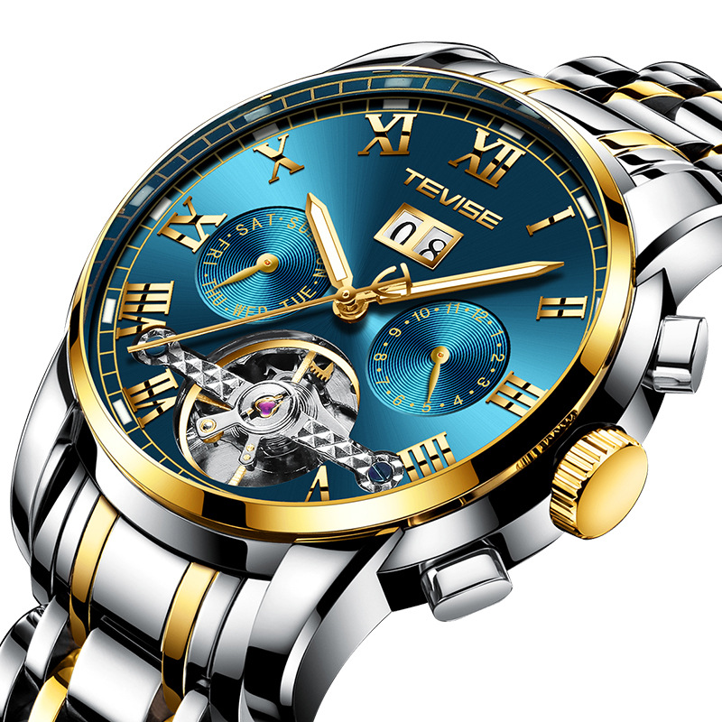 Luxury Original Mechanical Watch For Men High-end Sports Watch Starry Moon Phase Watch Waterproof Night Light Tourbillon High-quality Mechanical Wrist