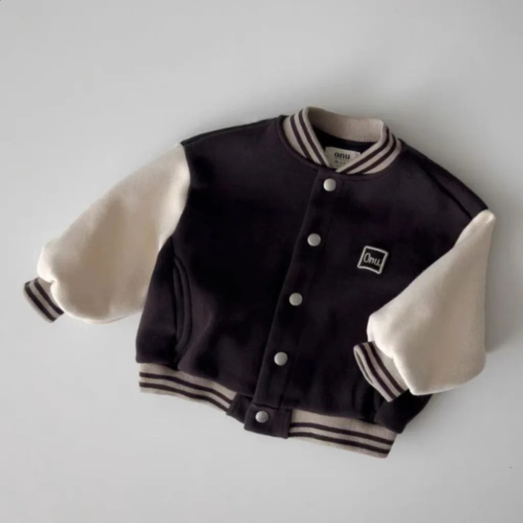 Autumn Baby Clothes Jackets For Infant Boy Girl Spliced Long Sleeves Baseball Jackets Winter Toddler Children Outerwear 0-3 Year 241223