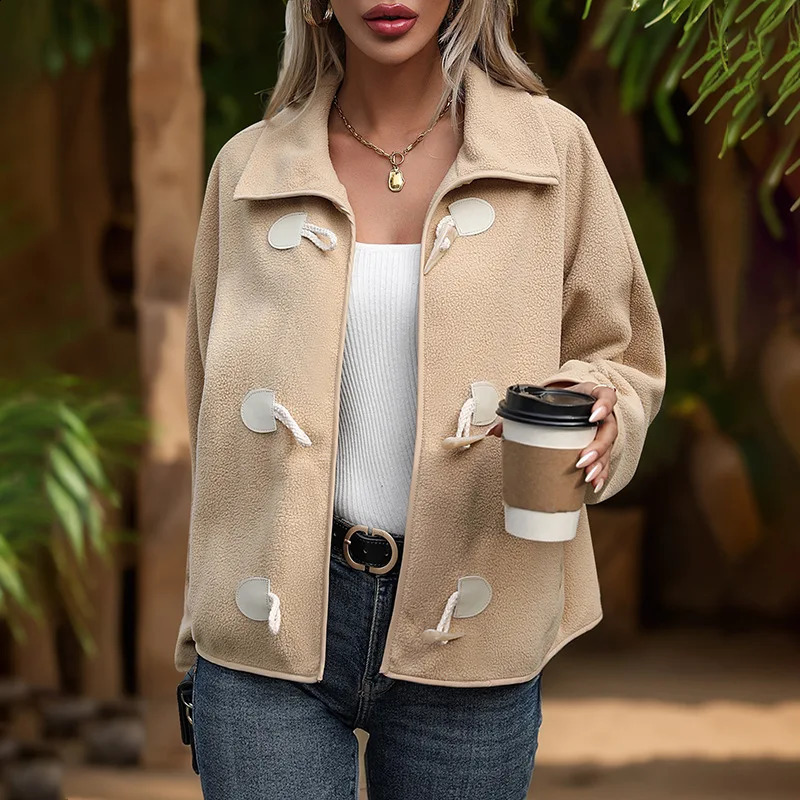 European and American Womens Street Fashion Short Jacket Spring Autumn Loose Collar 241218