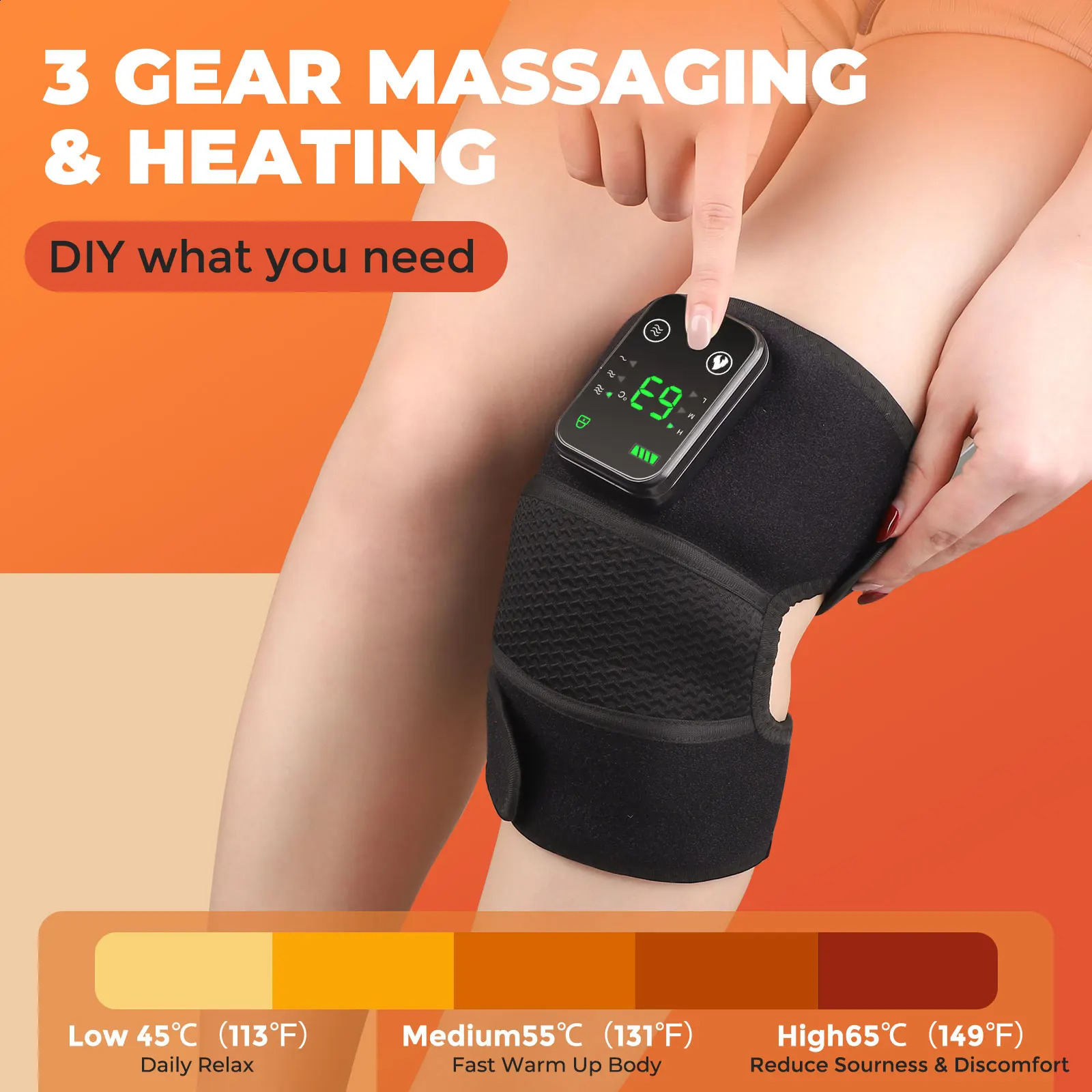 3 in 1 Heated Knee Shoulder Steamer Vibration Elbow Warmer Shoulder Massager for Arthritis Temperature Control Support Brace 241224