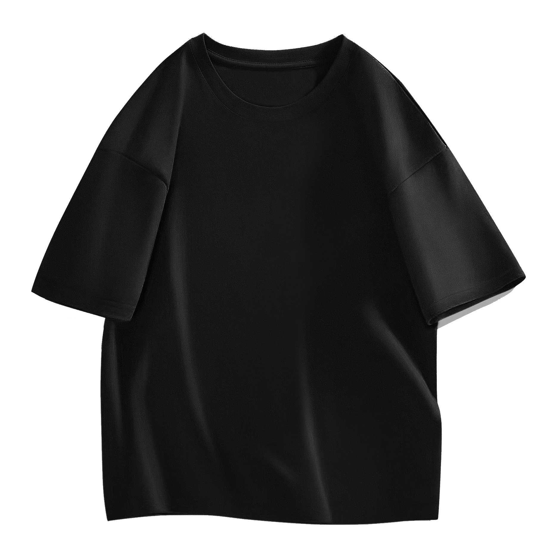 Mens T-shirt made of pure cotton high-quality gym new top pure cotton womens black and white custom printed T-shirt couples sweater W241223