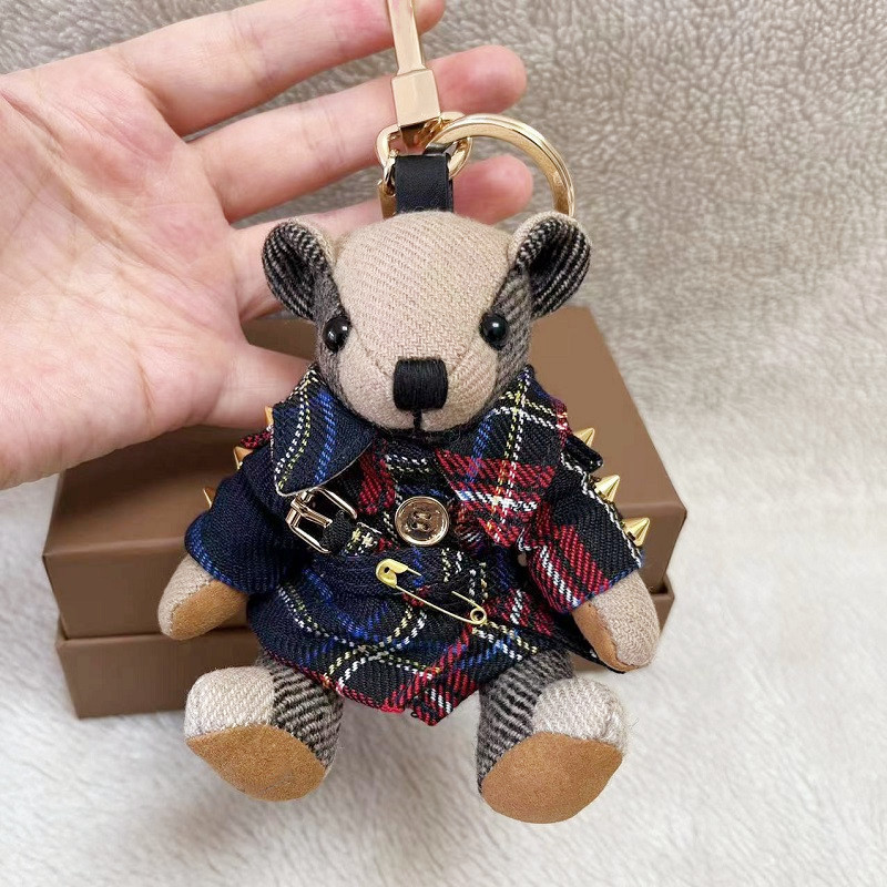 Trench coat bear key chain designer keychain for womens wallet thomas bag charm vintage stylish key ring unisex car purse charms casual outdoor to quality zl257 Y4