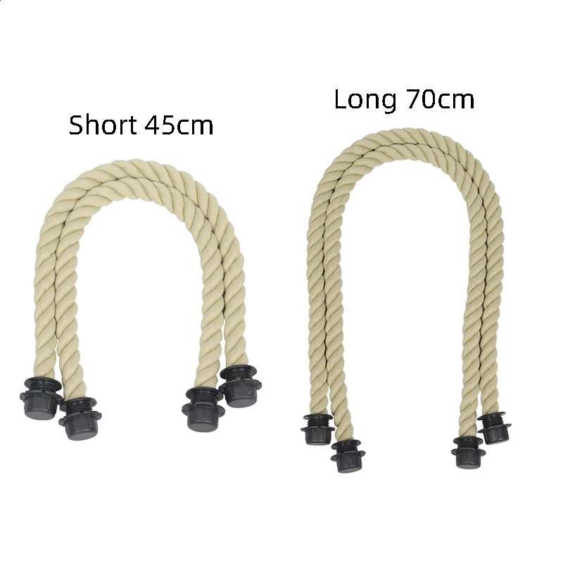 Tanqu 1 pair of long and short black natural hemp rope handles for O-bag Accesorios Obag womens handbag classic mini EVA handbag 241223