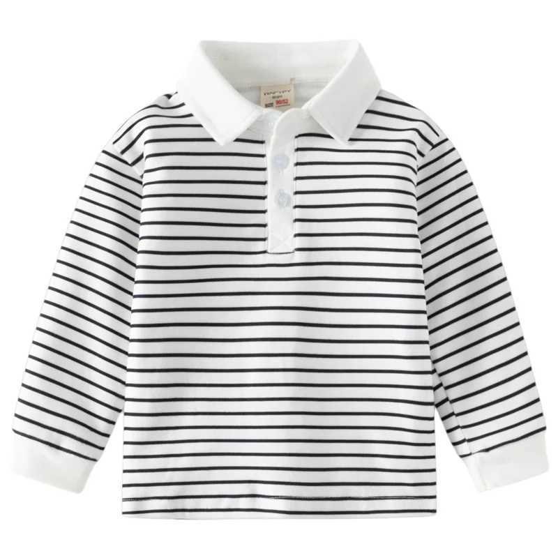 Spring and autumn long sleeved childrens T-shirt 2 3 4 5 6 year polo shirt W241223