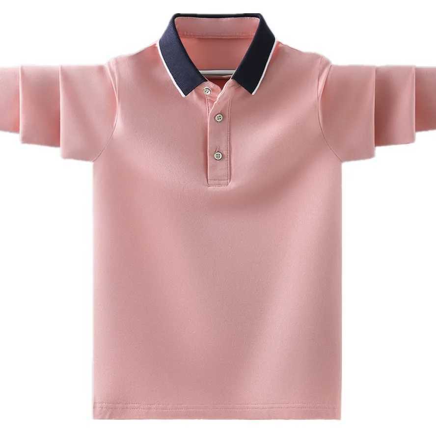 Childrens polo shirt fashion brand design childrens casual long sleeved top teenagers and boys 4 6 8 10 12 14 year clothing W241223