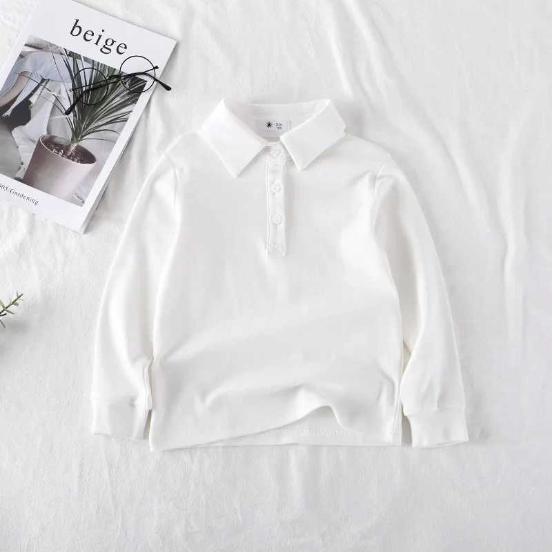 3-11y Childrens Polo Shirt Spring and Autumn Boys and Girls Top T-shirt Long Sleeve Solid Color Fashion Breathable Childrens Clothing H5-1 W241223