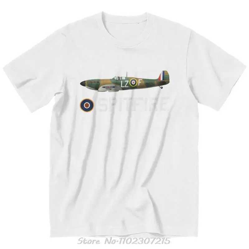 Super Navy Royal Air Force Spitfire Mens T-shirt Fighter Aircraft British T-shirt Cotton T-shirt Mens T-shirt W241223