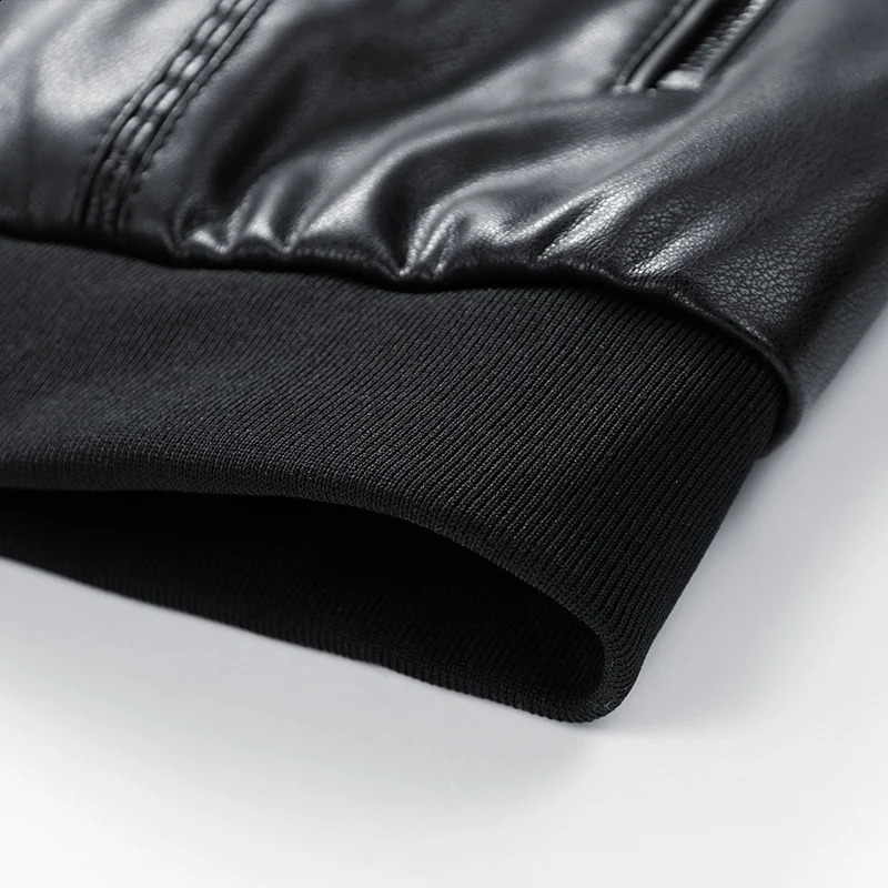 Leather jacket mens coat windproof oversized 6XL 7XL 8XL Plus size autumn motorcycle travel wool black zipper winter coat 241224