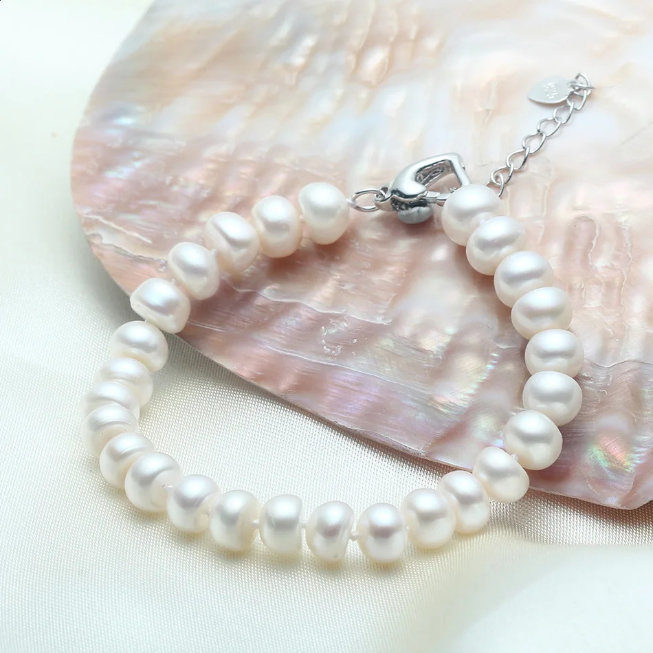 High Quality Natural Freshwater Pearl Bracelets gift For Women Amazing Price 8-9mm Pearl Jewelry Silver 925 Bracelet jewellery 241224