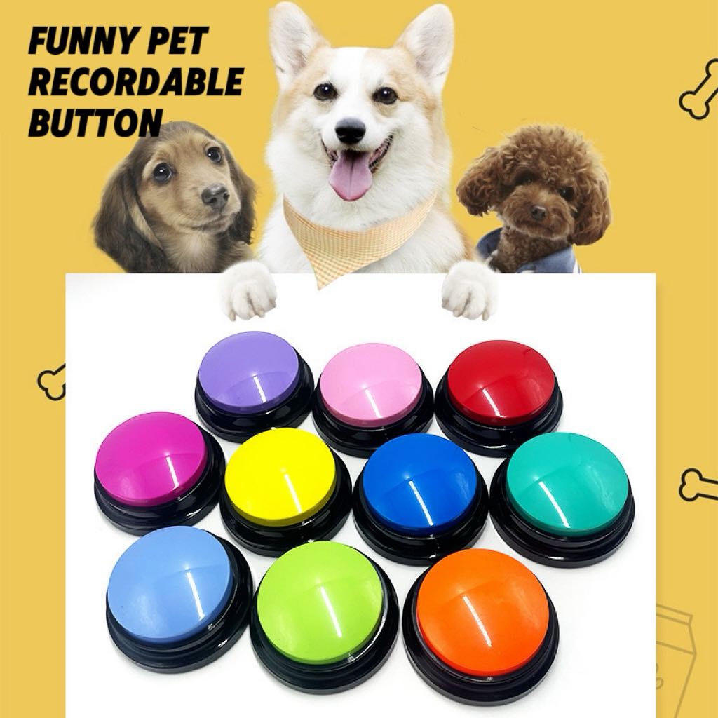 Funny Dog Recordable Pet Toys Travel Talking Pet Starters Pet Speaking Buttons Portable Cute Pet Supplies Communication Dog