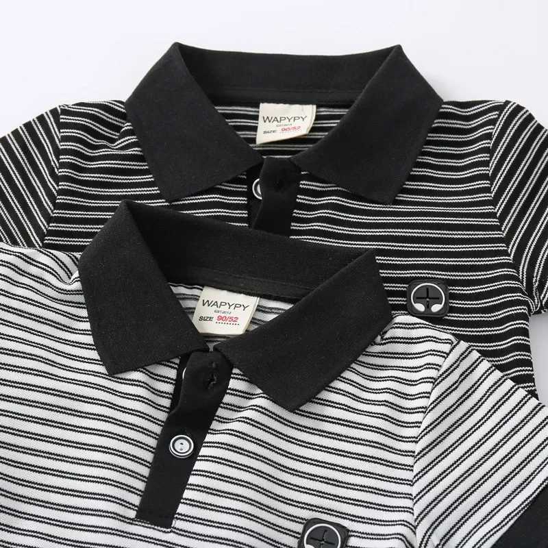Summer boys short sleeved T-shirt childrens striped polo shirt sliding breathable cotton available in 2 colors age 3-8 W241223