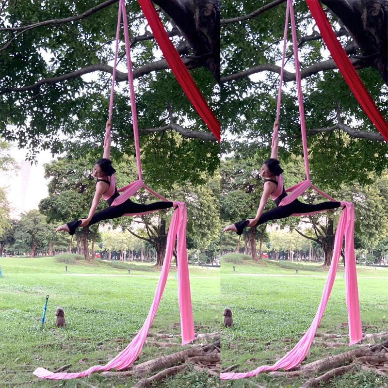 131yards 12m Aerial Silks Yoga Hammock Silk Swing GYM for Home Outdoor Fitness AntiGravity Body Building Pilates Belt 241216