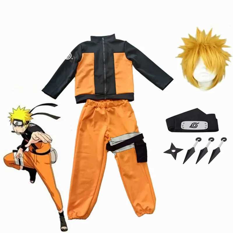 Cosplay Hot s Uzumaki Akatsuki Cosplay Boys Girls Uzumaki Jacket Pants Headband Wig props Child Uniform Kunai Halloween Costume S2412241