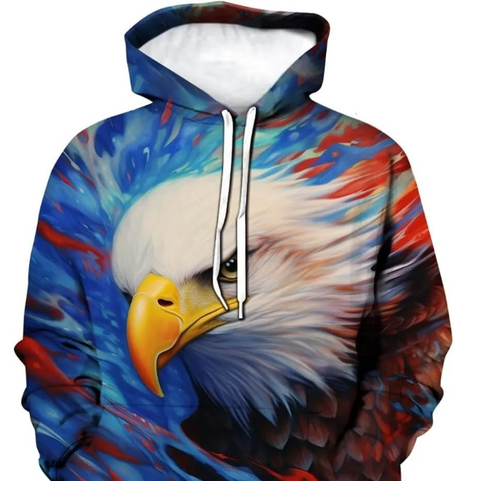 Hoodie for Mens Womens Mens 3D Eagle Printed Hoodie Animal Graphic Sweatshirt Graphic Fashion and leisure