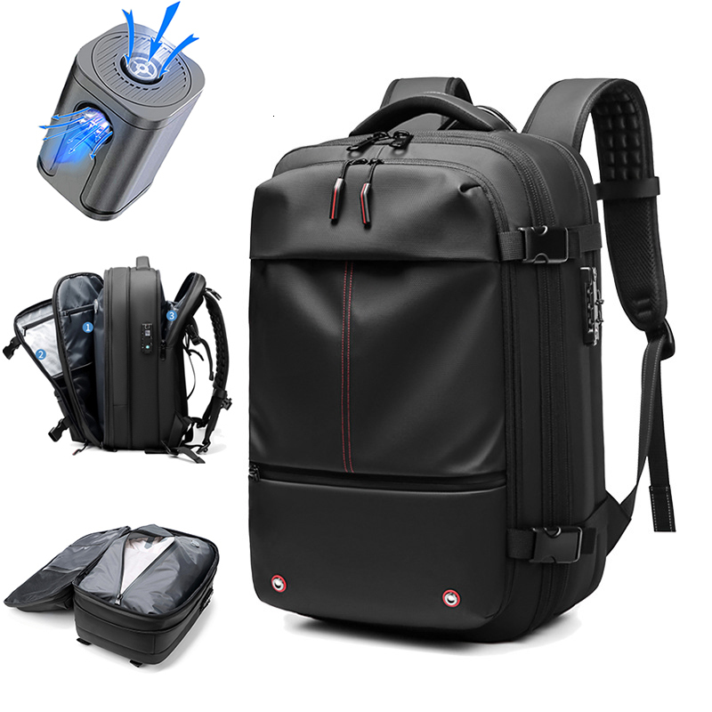 Travel Men 17 Inch Laptop Vacuum Compression Business Large Capacity School Expand Outdoor Backpack