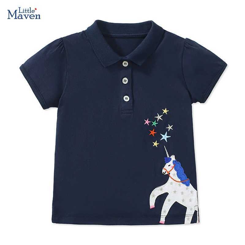 Little Maven 2024 Childrens Clothing T-shirt Summer Embroidered Polo Shirt Baby Boys Childrens Clothing Cotton W241223