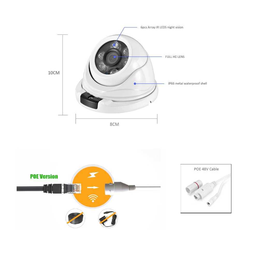 2.8mm Wide Angle 8MP 4K IP Camera Outdoor Ai Human Detection H.265 Onvf CCTV Metal De IR 5MP 4MP POE Video Security Camera Z241224