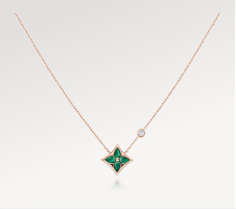 With BOX US EU Luxury Pendant Necklaces Green Pearl Rose Gold Colors Necklace Designer For Women Wedding Engagement Jewelry