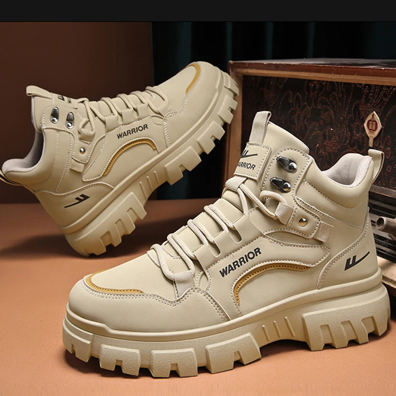 Warrior Original mens boots winter top platform mens safety shoes outdoor sports work clothes casual leather boots 241223