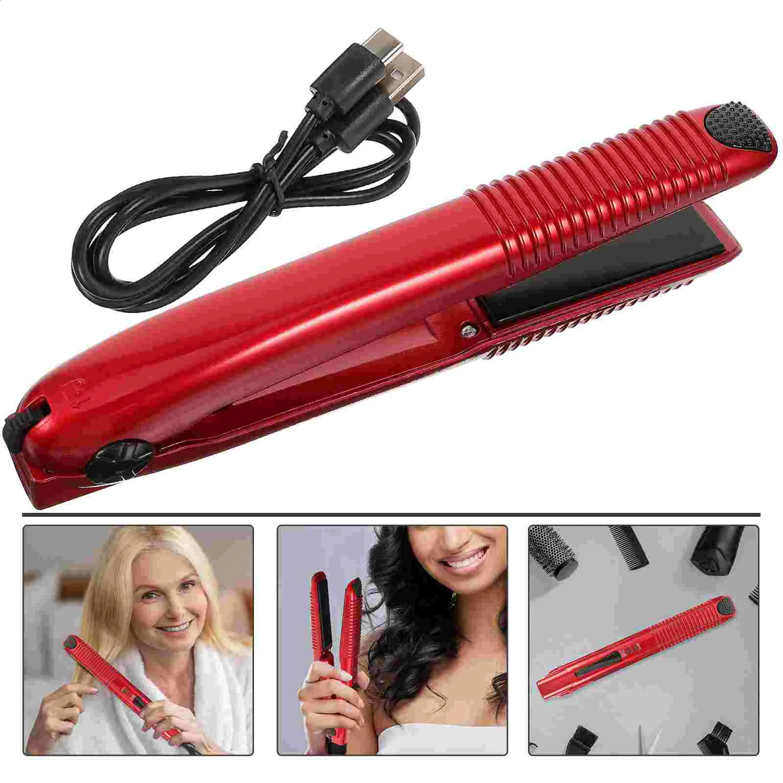 Hair Straightener Cordless Rechargeable Styling Curler Small Wireless Curling Wand Rollers Curlers 241224
