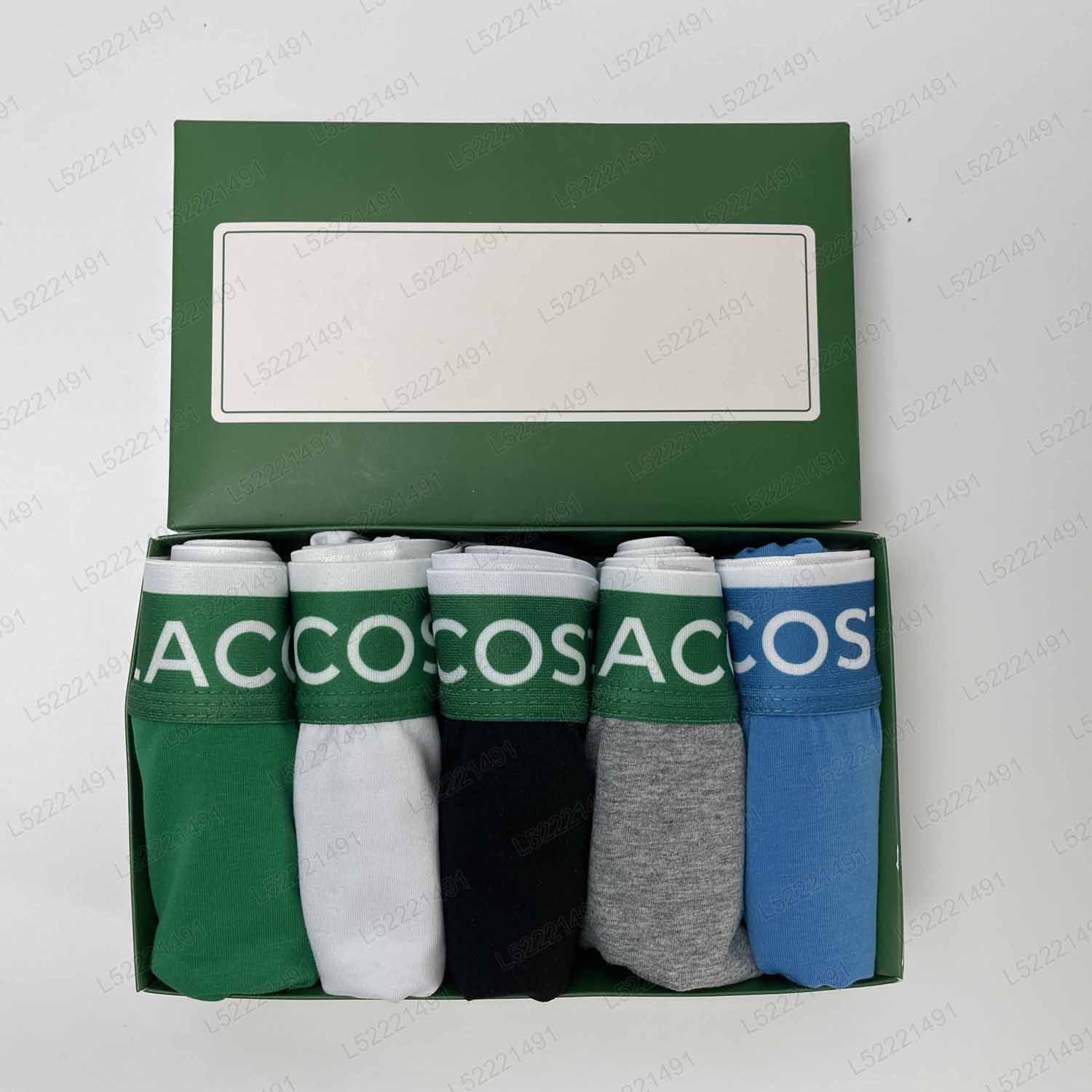 5 pairs of solid color men's Alligator underwear students youth trend breathable new fashion brand boxer briefs