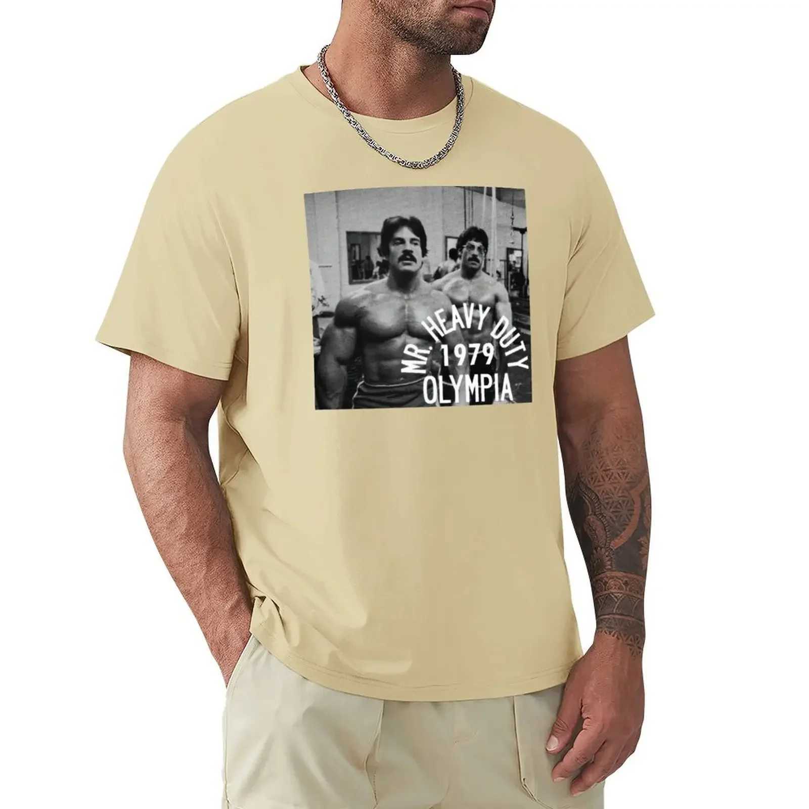 Cheap Street Anime Costume Arrives Round Mike Mentzer Heavy Poster T-shirt Mens Pure Cotton T-shirt W241223