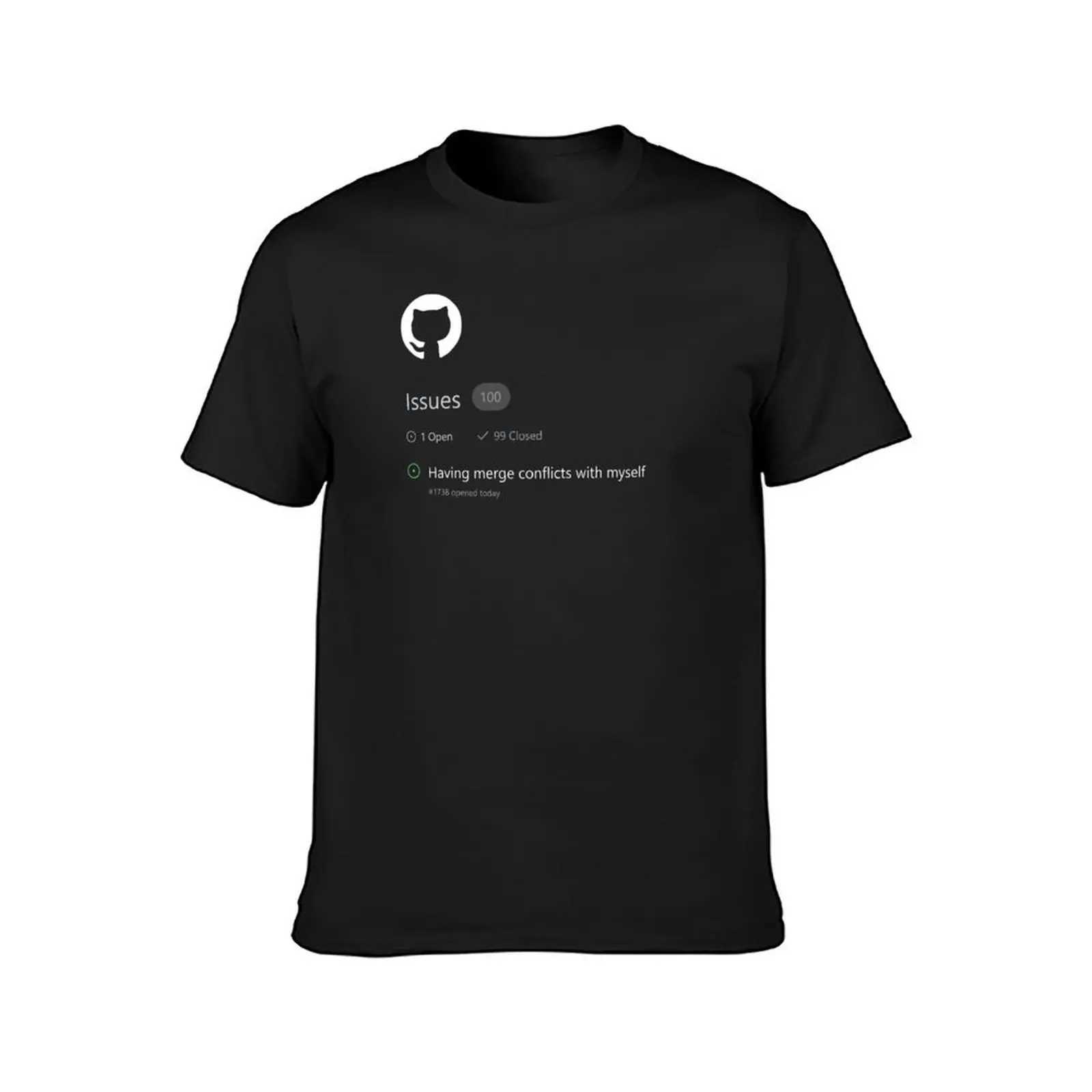 Github issue - Conflict with merging ones own T-shirt summer clothing black shirt flat T-shirt mens T-shirt W241223