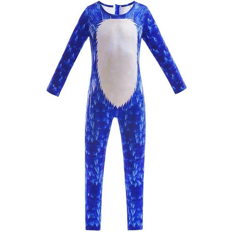 Cosplay Halloween Childrens Costume Sonic Sonik Sonic Jumpsuit Cosplay Anime Role-playing Suit S2412241