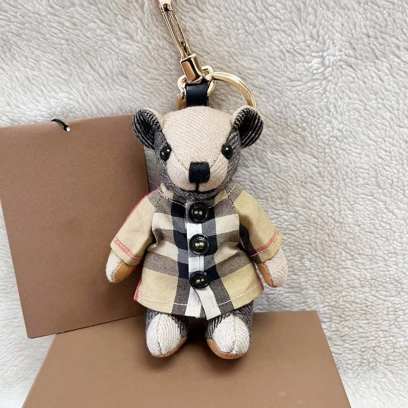 Stylish Handbag Charms Keyrings Leather Bear Pendant for Purses Keys and Bkpks Casual Lanyard with Classical Design L250928S2IF