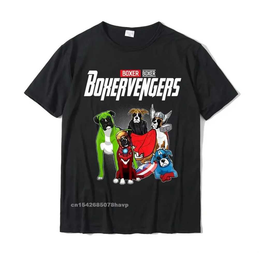 Boxervengers T-shirt Fun Dog Boxer Shirt Gift T-shirt Cotton Mens Top Simple Style T-shirt Coupon Personalization W241223