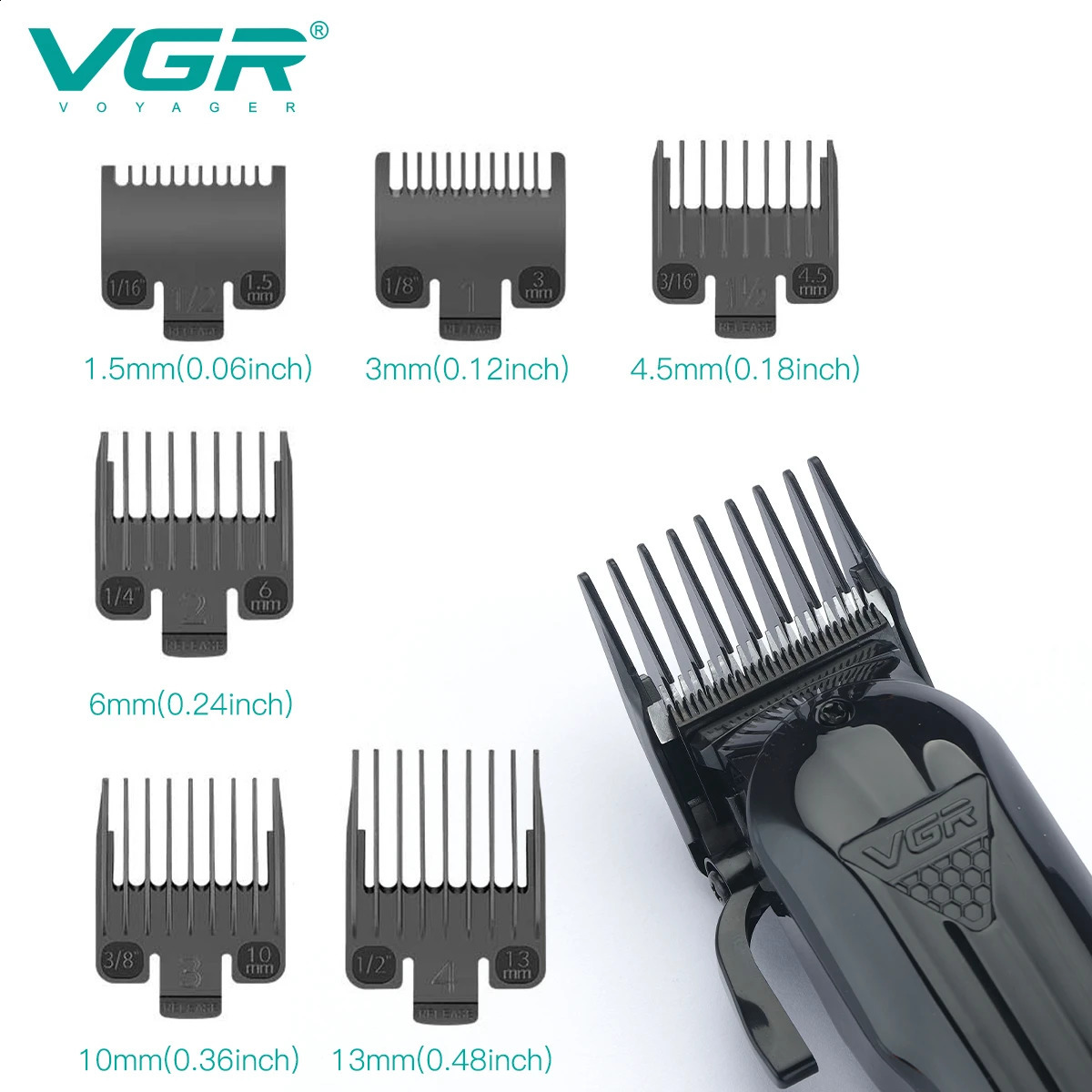 VGR Hair Clipper Professional Hair Cutting Machine Rechargeable Barber Hair Trimmer Cordless Haircut Clipper for Men V-282 V-982 241224