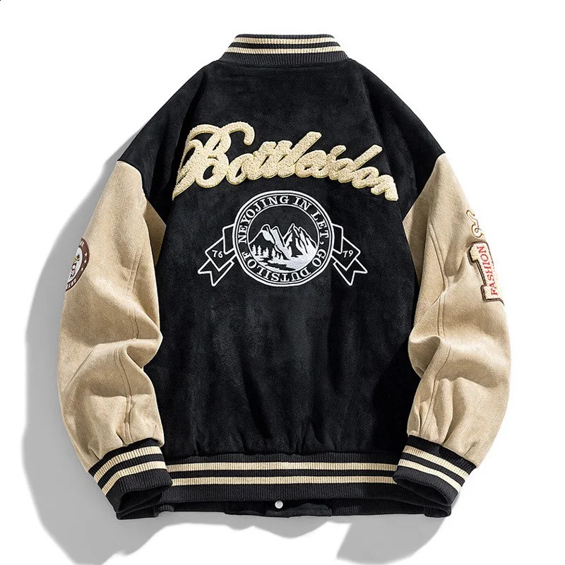 baseball jacket mens fashion ed Coats street bomber hiphop clothing top 250317